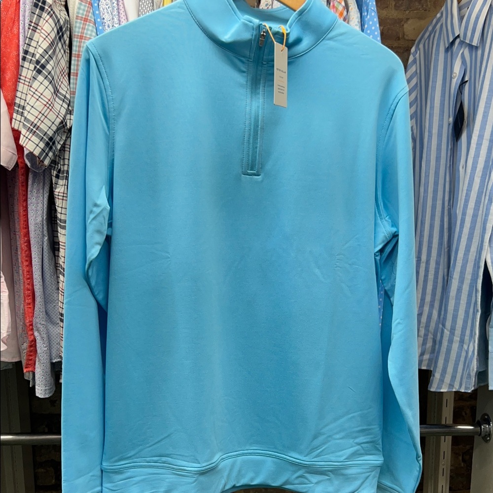 Peter Millar Light Blue Zip-Up Sweater